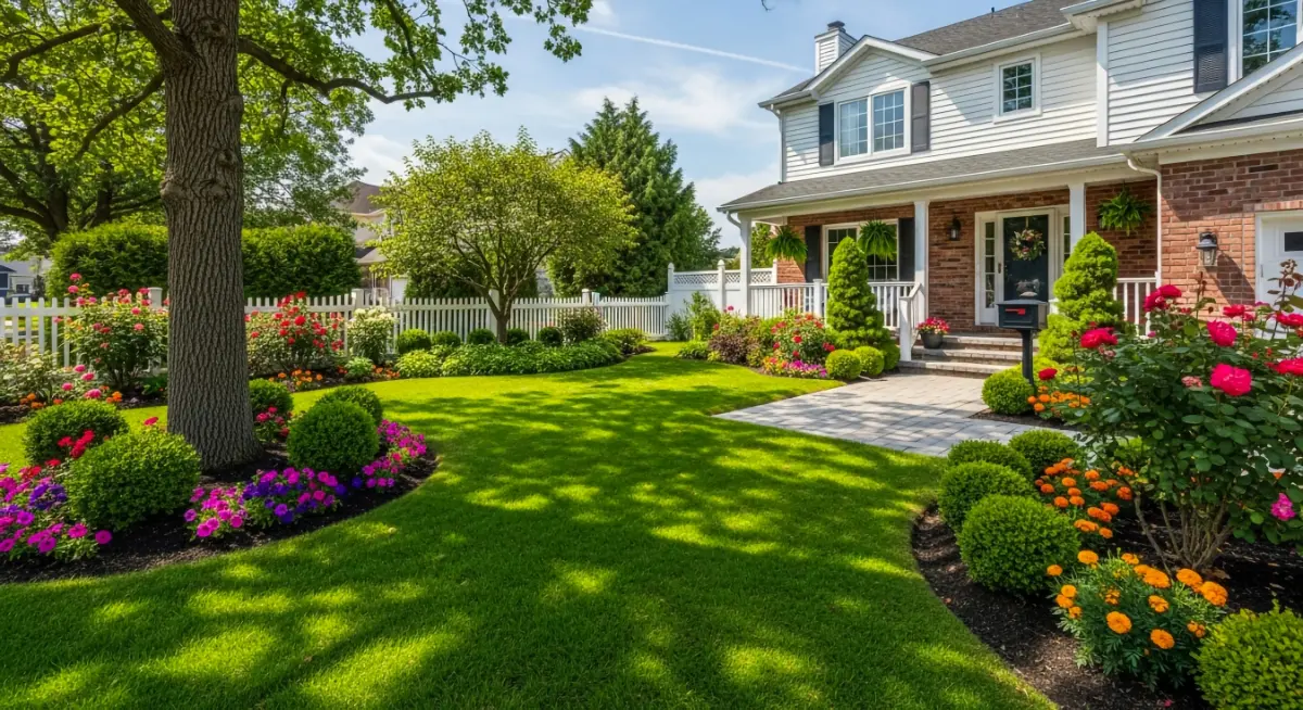Manicured Garden in front of Villa