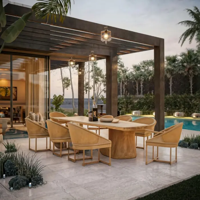 luxury backyard kitchen