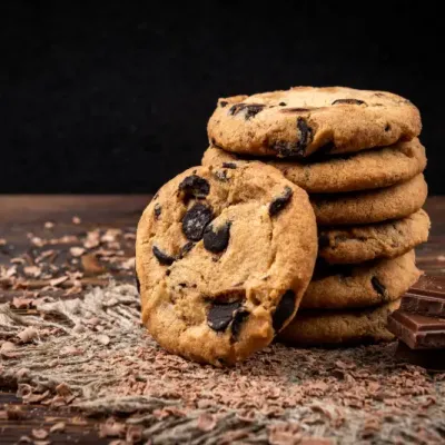 Close Up Cookies With Chocolate
