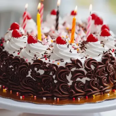 Delicious Birthday Cake With Candles