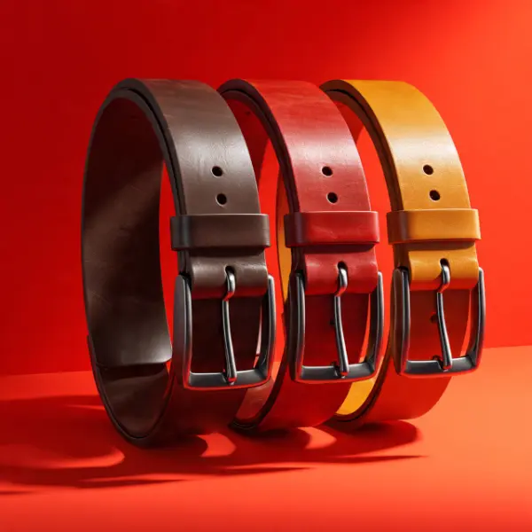 three premium men s leather belts of different