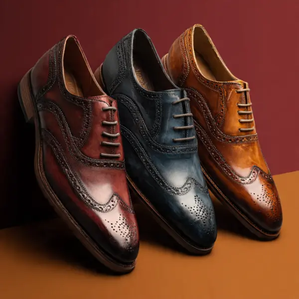 three premium men s leather shoes as a