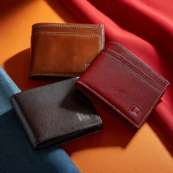 three premium men s leather wallets as a